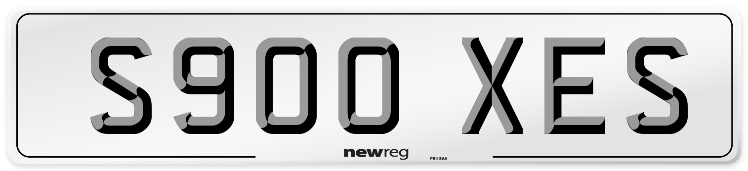 S900 XES Number Plate from New Reg